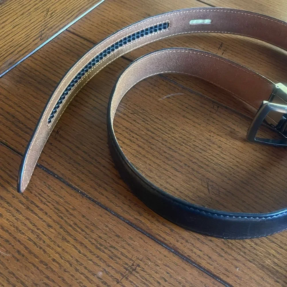 Harmattan Black Leather Belt with Kevlar Core Ratchet System One Size Fits Most